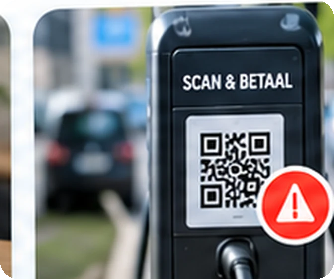 QR-code op een openbare laadpaal