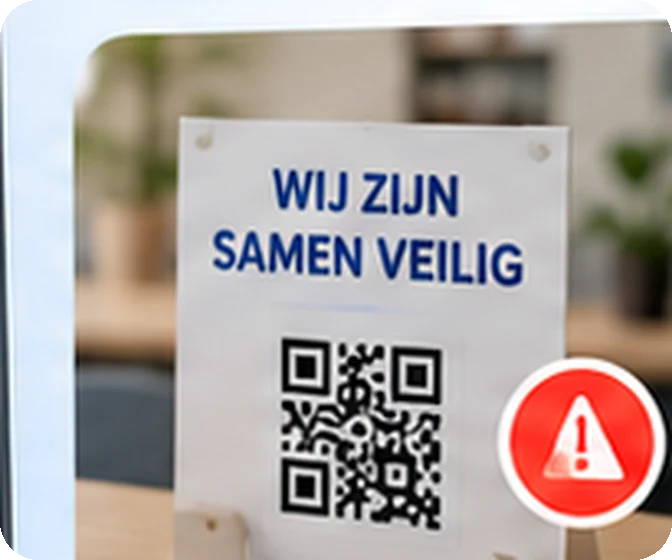 QR-code op een poster op de werkplek